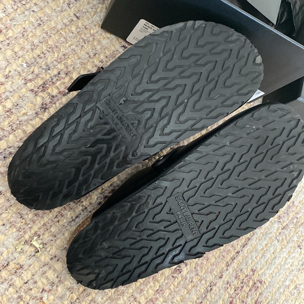 Worn 2x SAINT LAURENT JIMMY CLOG MULES - Picture 3 of 8
